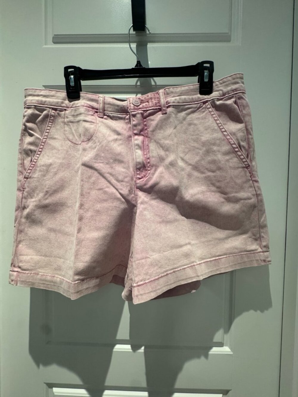 Anthropologie Chino Relaxed Shorts Pink Garment Dyed Size 32 NWT Cotton Stretch